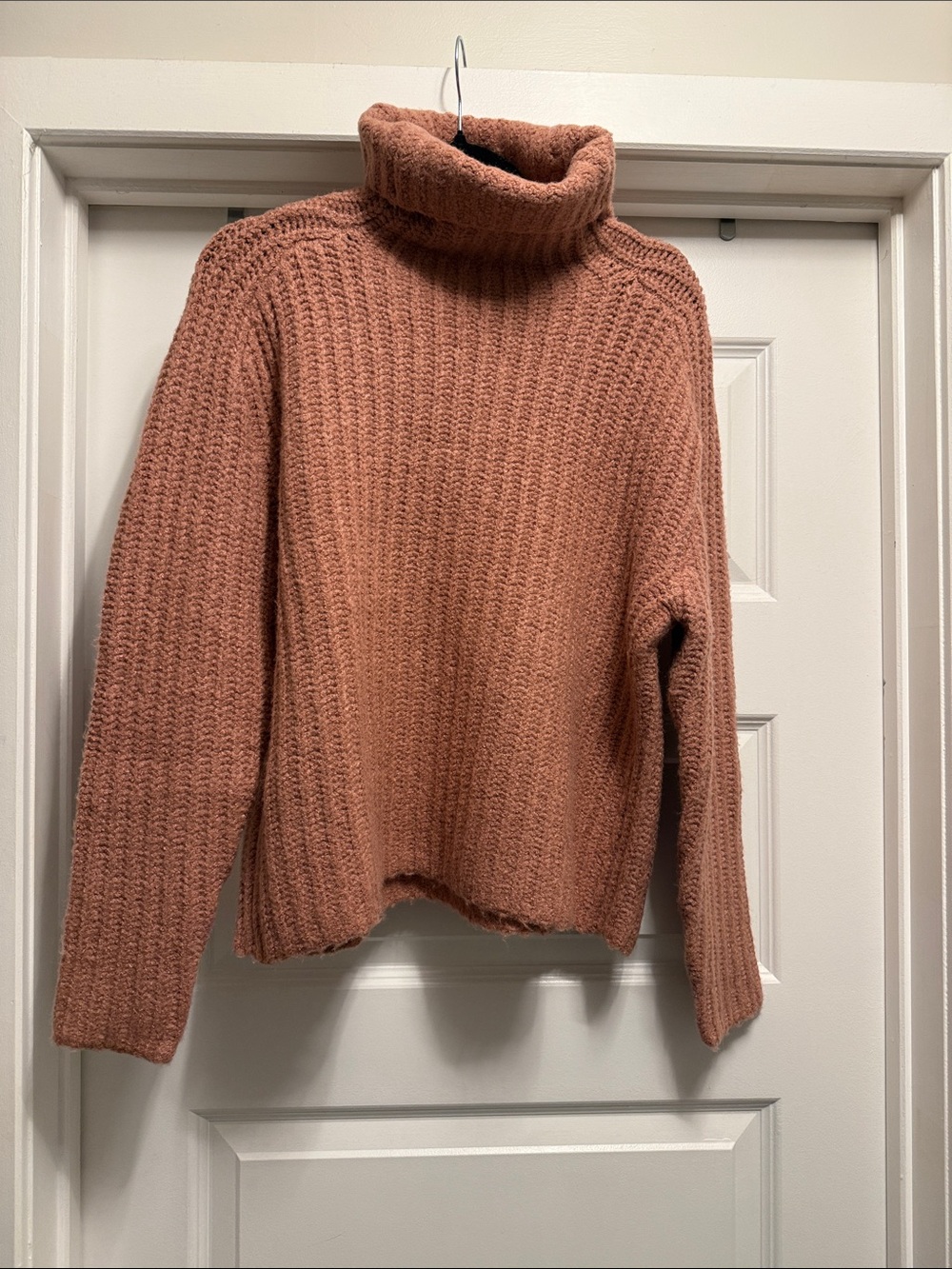 Cloth Cozy Ribbed Turtleneck Sweater - Dusty Rose